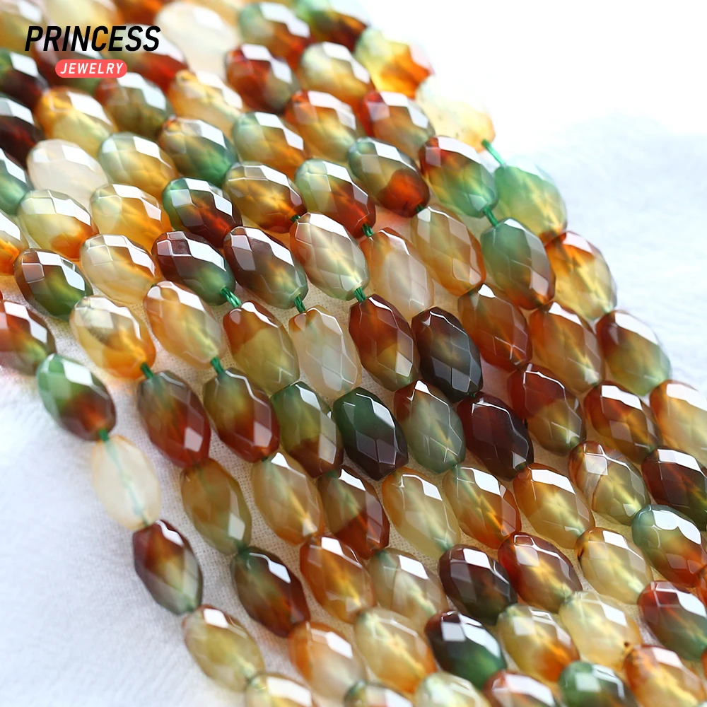 A+ Natural Peacock Agate 8*12mm Rice Shape Beads for Jewelry Making Bracelets Necklace Earrings Wholesale  DIY Accessories