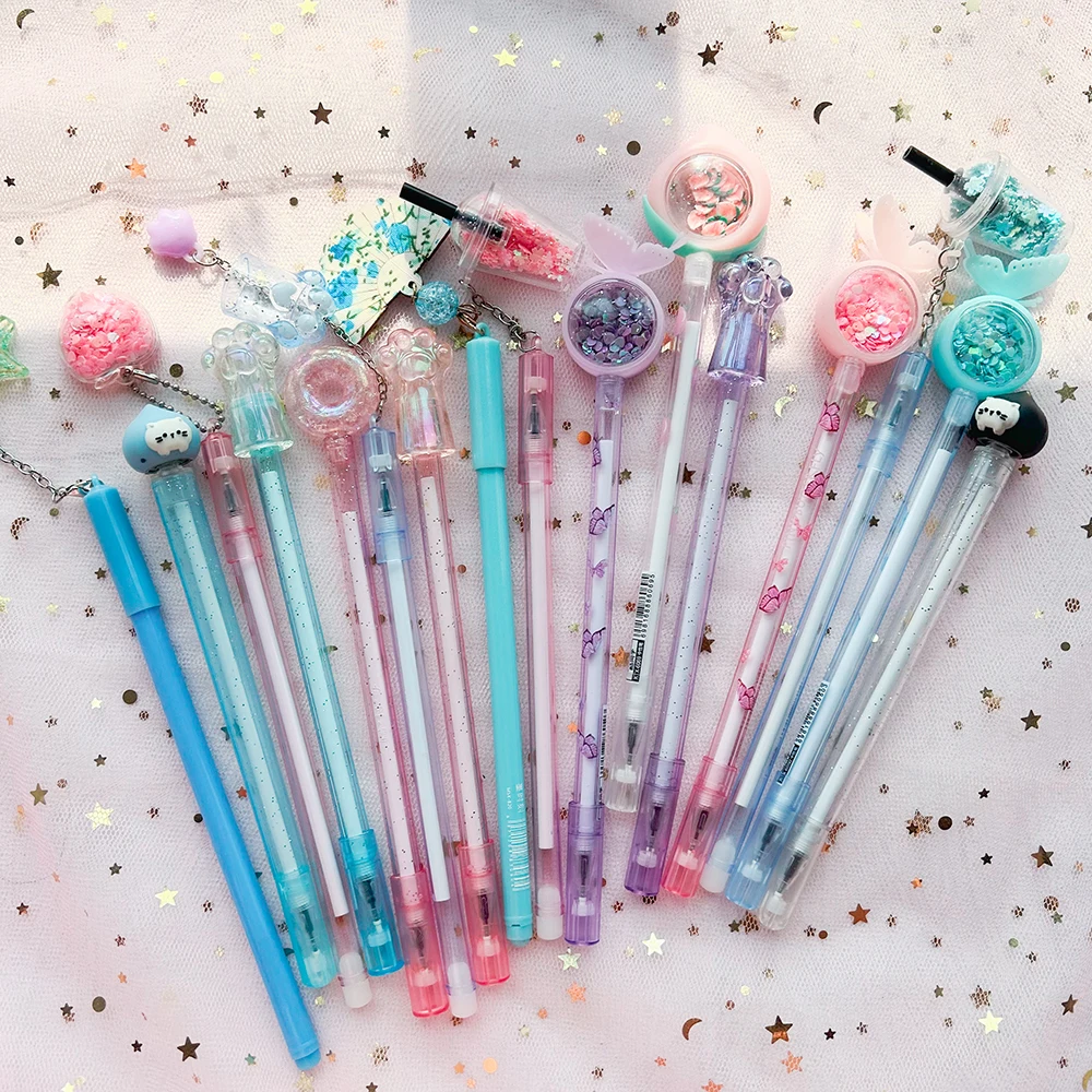 3pcs Glitter Pens for Writing Cute Stationery for Girls Aesthetic Stationery Cute Things Kawaii School Stocking Fillers Kids