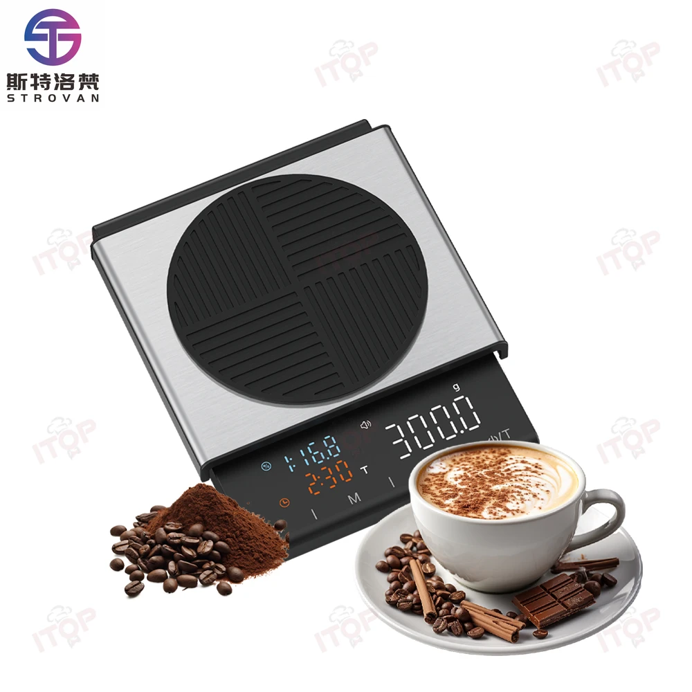 STLF JW Usb أداة القهوة القابلة لإعادة الشحن الوقت أكثر مقياس مطحنة قهوة اسبريسو المطبخ موازين الطعام Bilancia مقهى القهوة الرقمية Sc