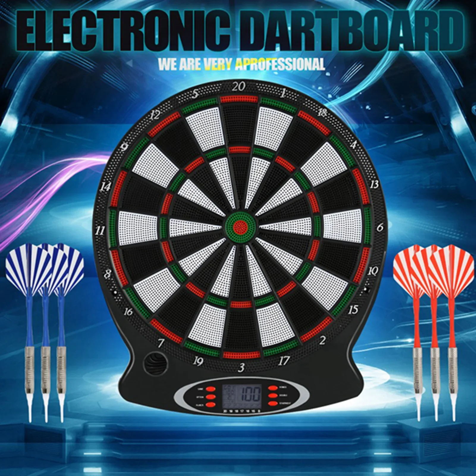 1 PC Professional อิเล็กทรอนิกส์แขวน Dartboard LCD ตัวบ่งชี้คะแนน DART เกม 6pcs ลูกดอก