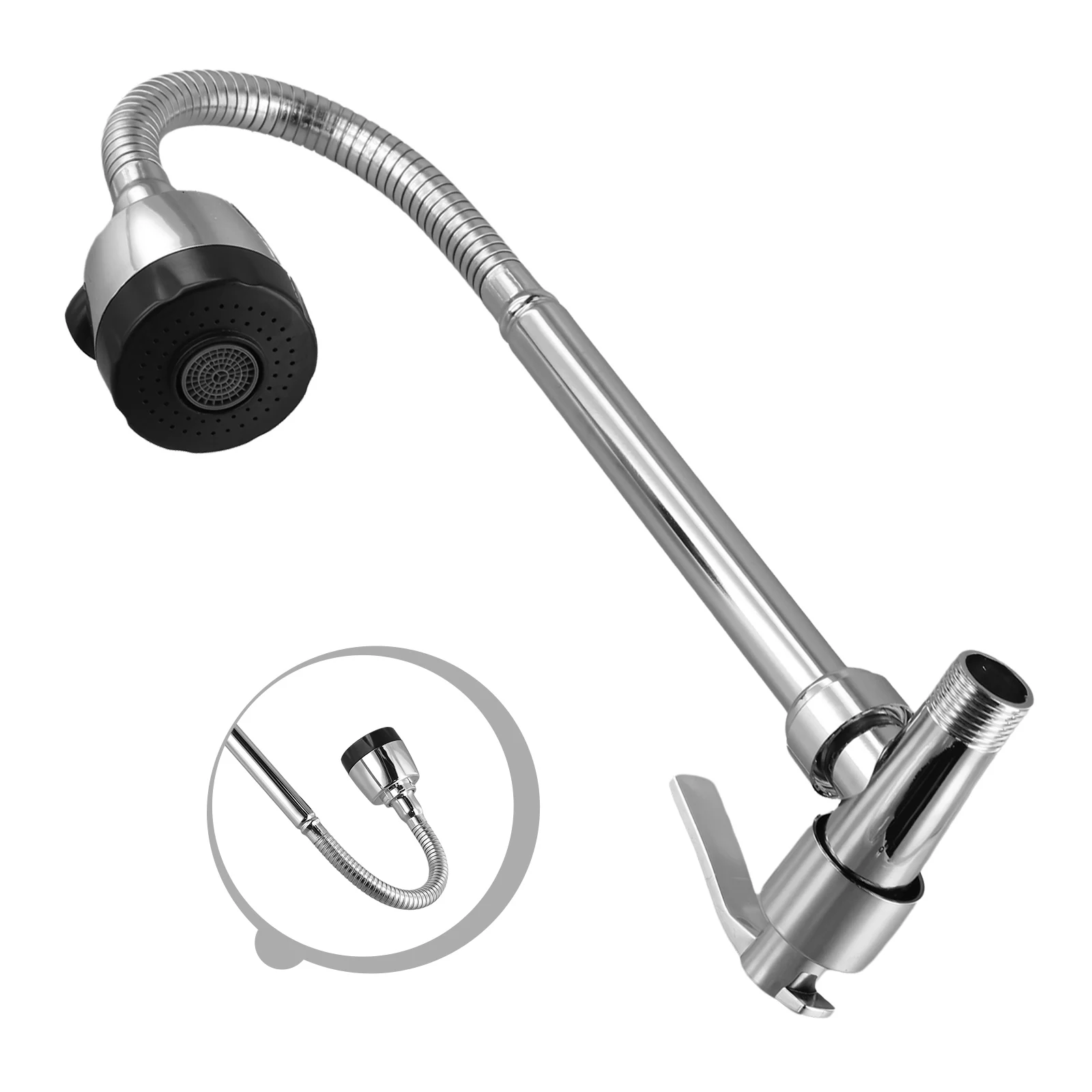 Torneira da cozinha montada na parede torneira da pia único frio flexível mop piscina única torneira fria torneiras de plástico bubbler banthroom peças