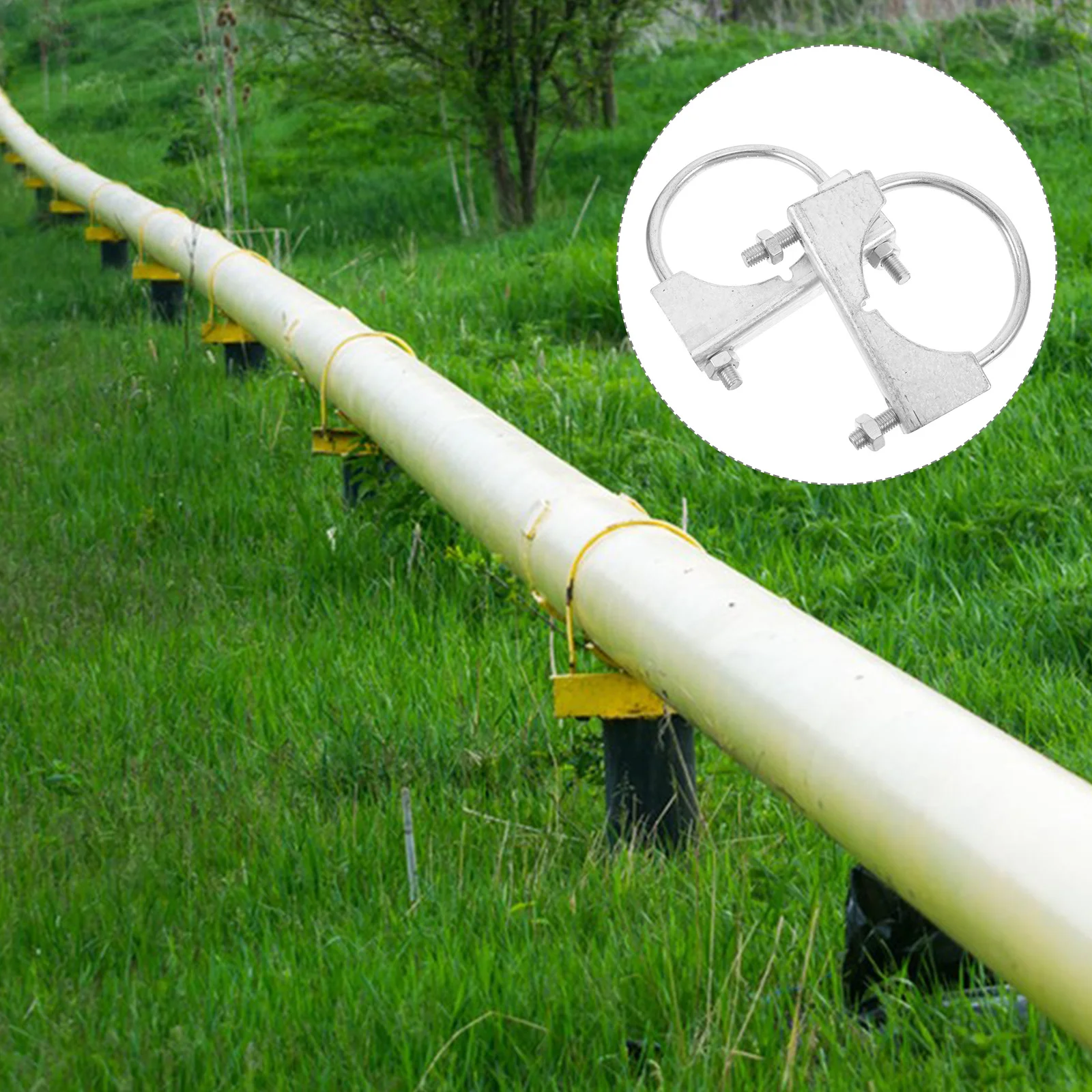 

2pcs Chicken Coop Water Pipe Clamps U-Shaped Metal Pipe Fixing Accessories For Poultry Farm Stock Feed System Clamp Farm