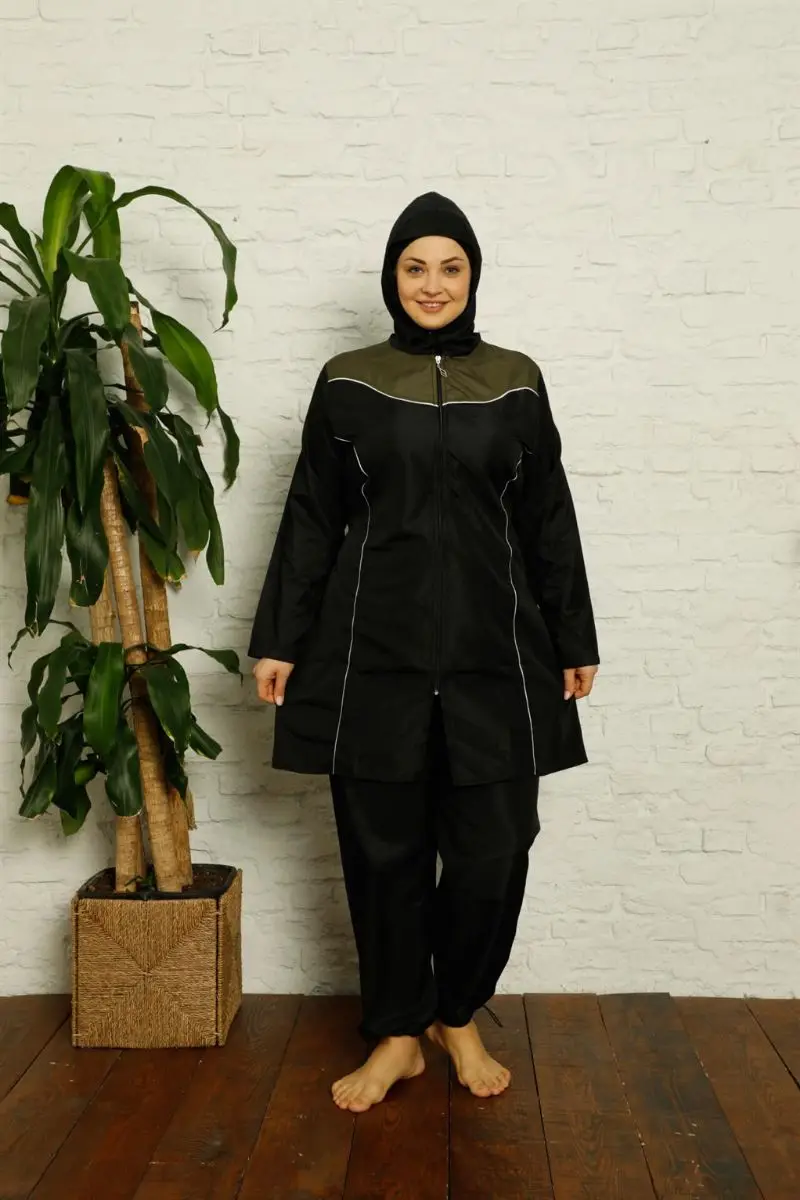 Fashion line full hijab plus size swimwear 32019