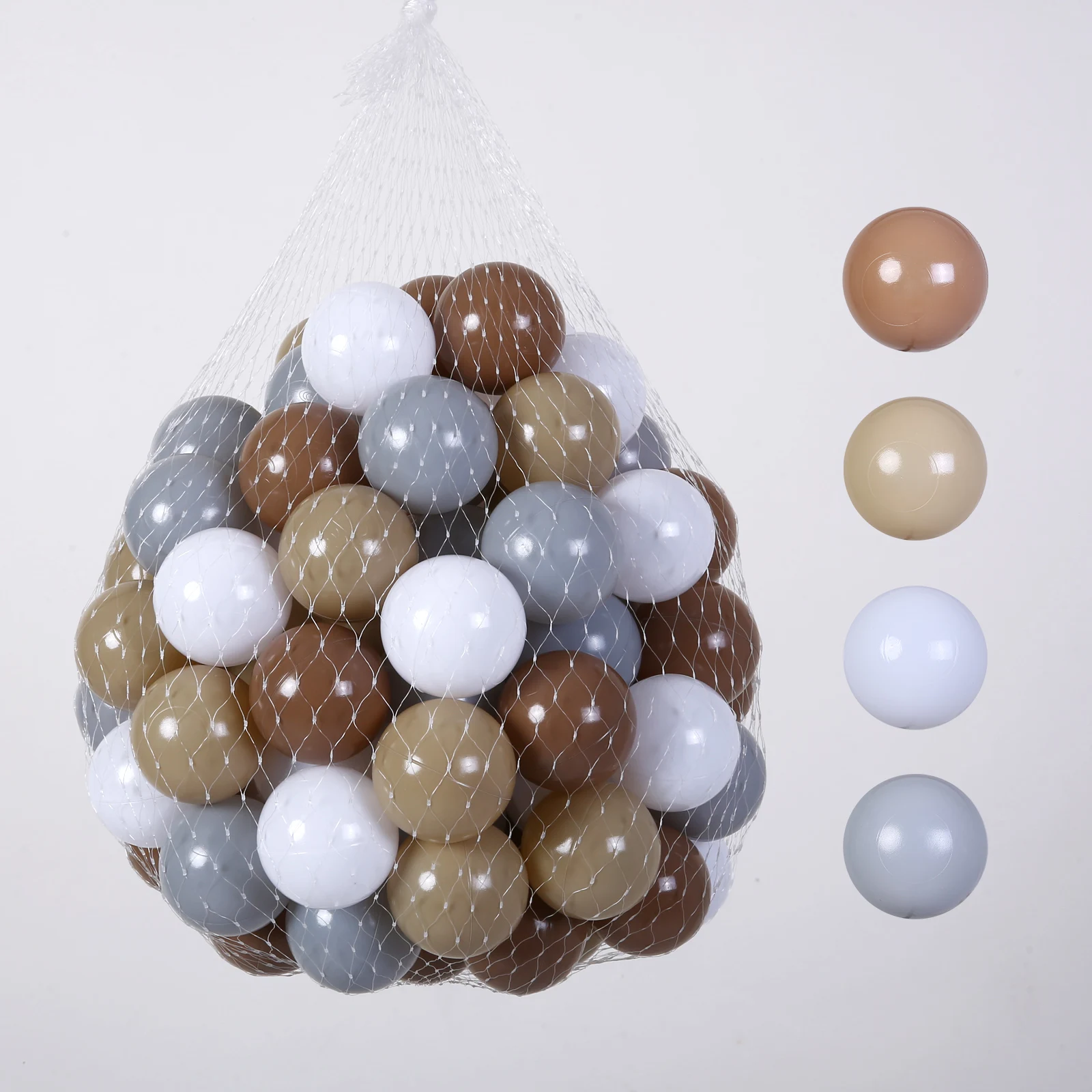 5,5 cm 100 pièces boule souple Non toxique gratuite avec sac en filet pour enfants fosse à balles et jouet d'eau de piscine