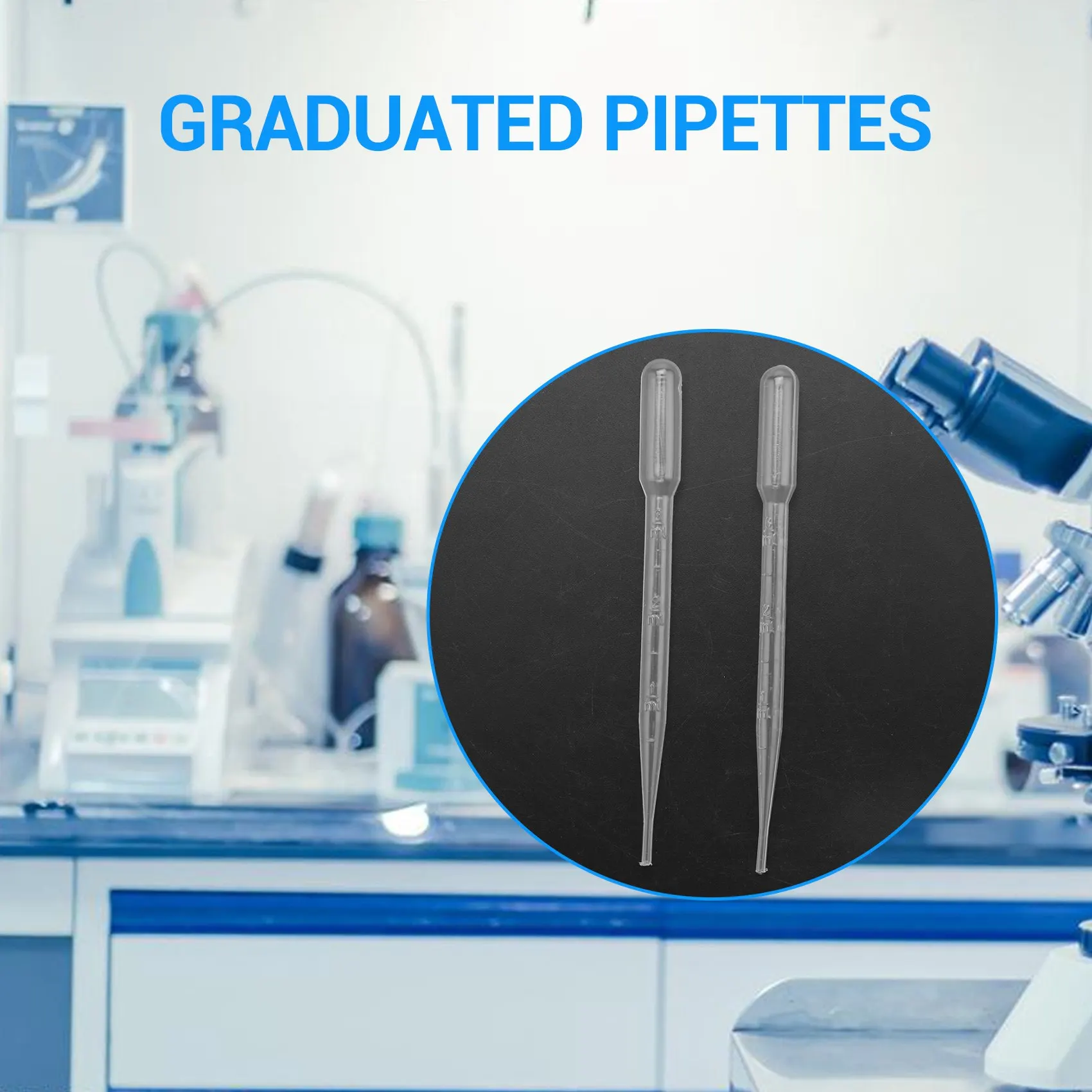 100PCS Graduated Pipettes Dropper Polyethylene (3ml)