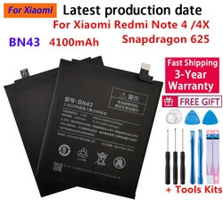 100% Original Real 4100mAh BN43 Battery For Xiaomi Redmi Note 4X Note 4 global Snapdragon 625 Phone Batteries Bateria