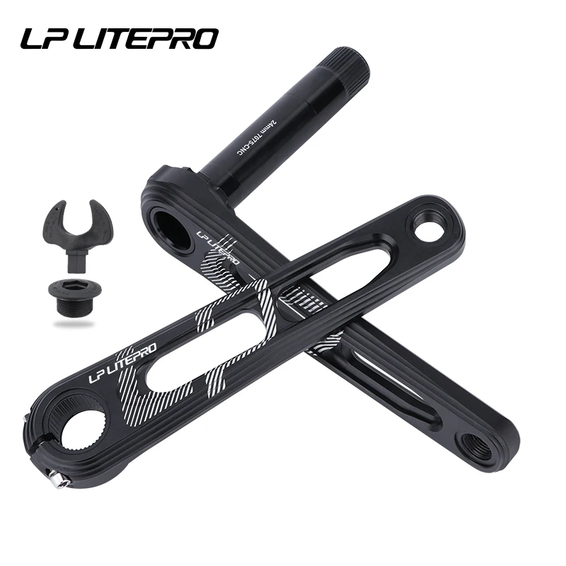 LP Litepro Aluminum Alloy Folding Bicycle Crank 170MM  Single Chainring 130BCD Bike Chainwheel Crankset CNC Hollow 53T 56T 58T