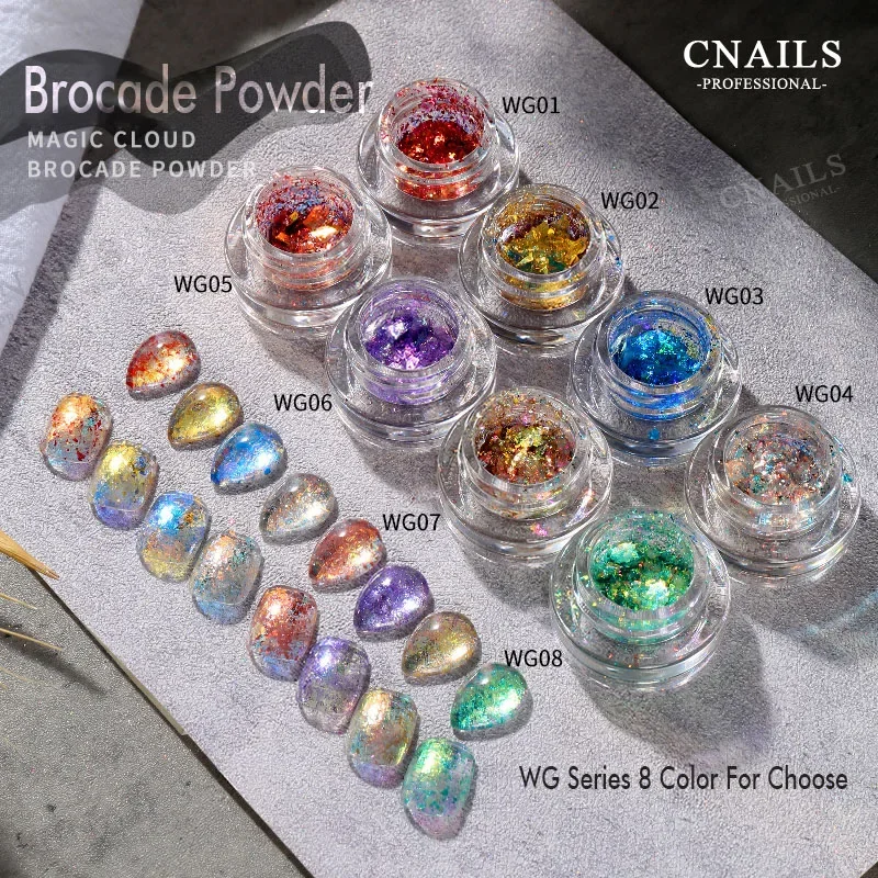 CNails 0.3 g/scatola polvere per unghie Glitter Magic paillettes Flakes Shiny Sparkling Brocade Powder per Manicure Pigment Nail Art Decoration