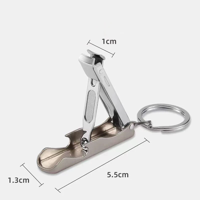 2 In 1 Multi-function Nail Clippers Bottle Opener Stainless Steel Nail Cutter Clippers Manicure Beauty Tool Nail Cutter