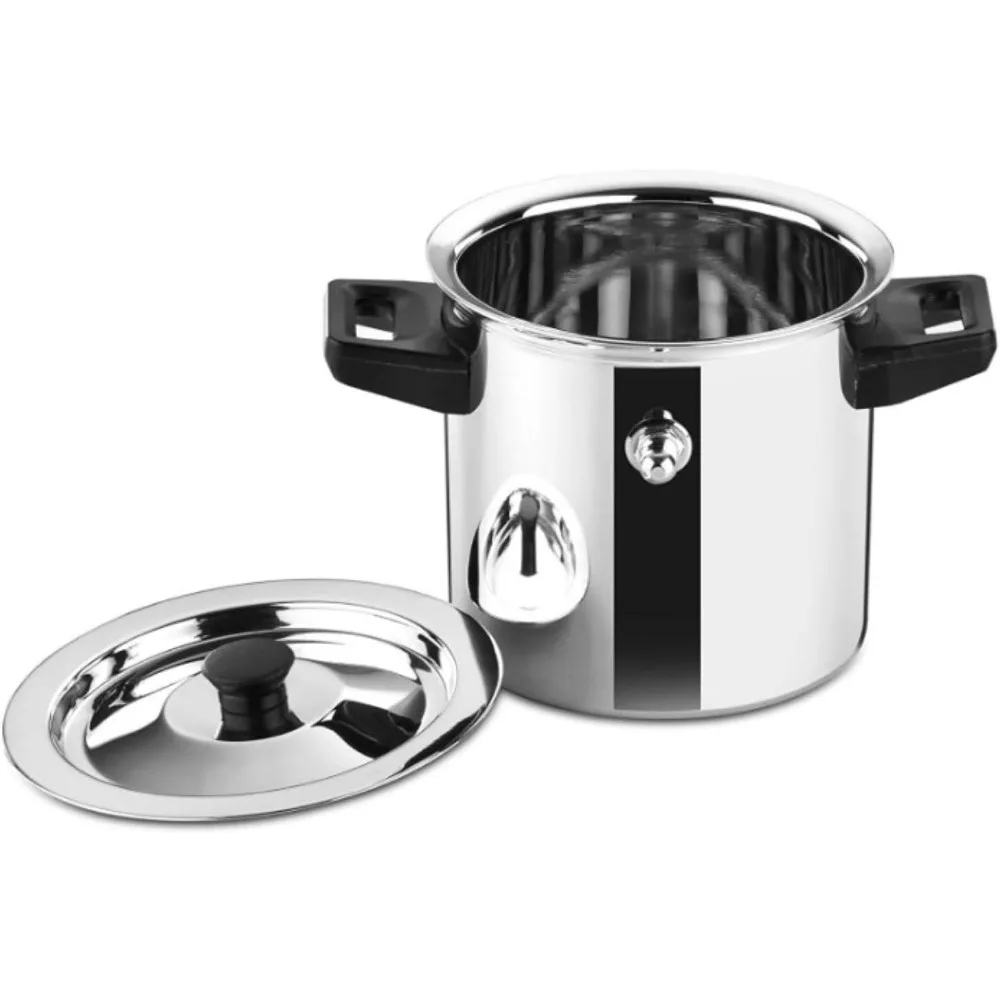 Stainless Steel Milk Boiler | Whistle Milk Pot | Double Wall Milk Cooker with Funnel