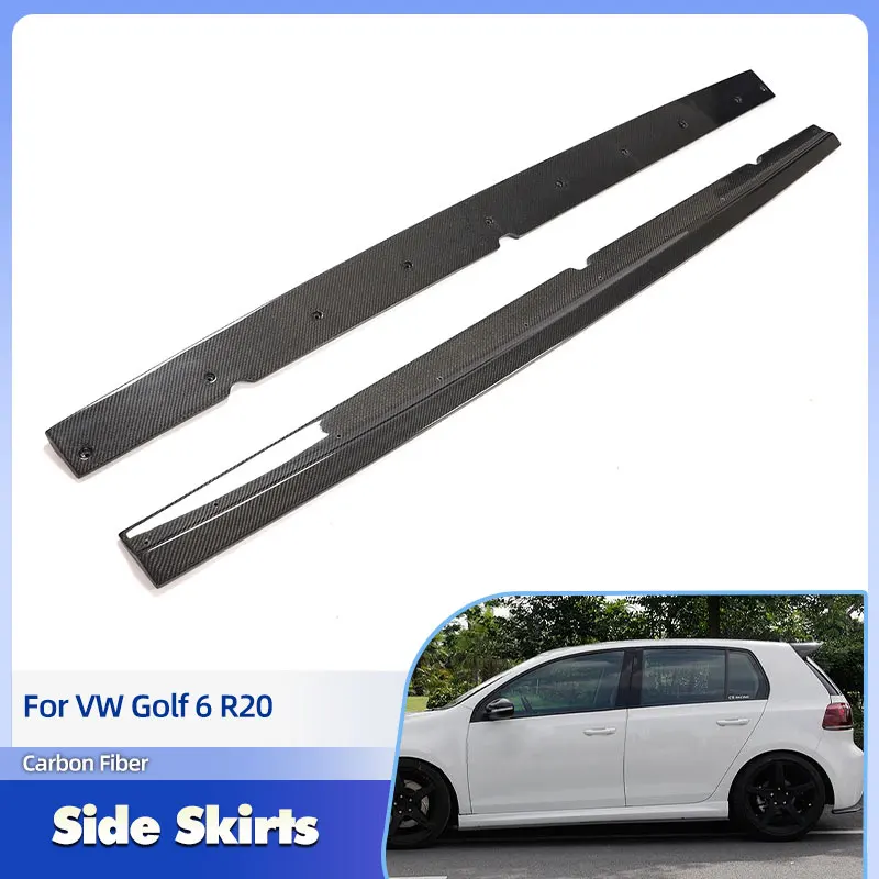 

Car Side Skirts Extensions Carbon Fiber for Volkswagen VW Golf 6 R20 Hatchback 2010-2013 Side Door Bumper Apron Lip Body Kit FRP