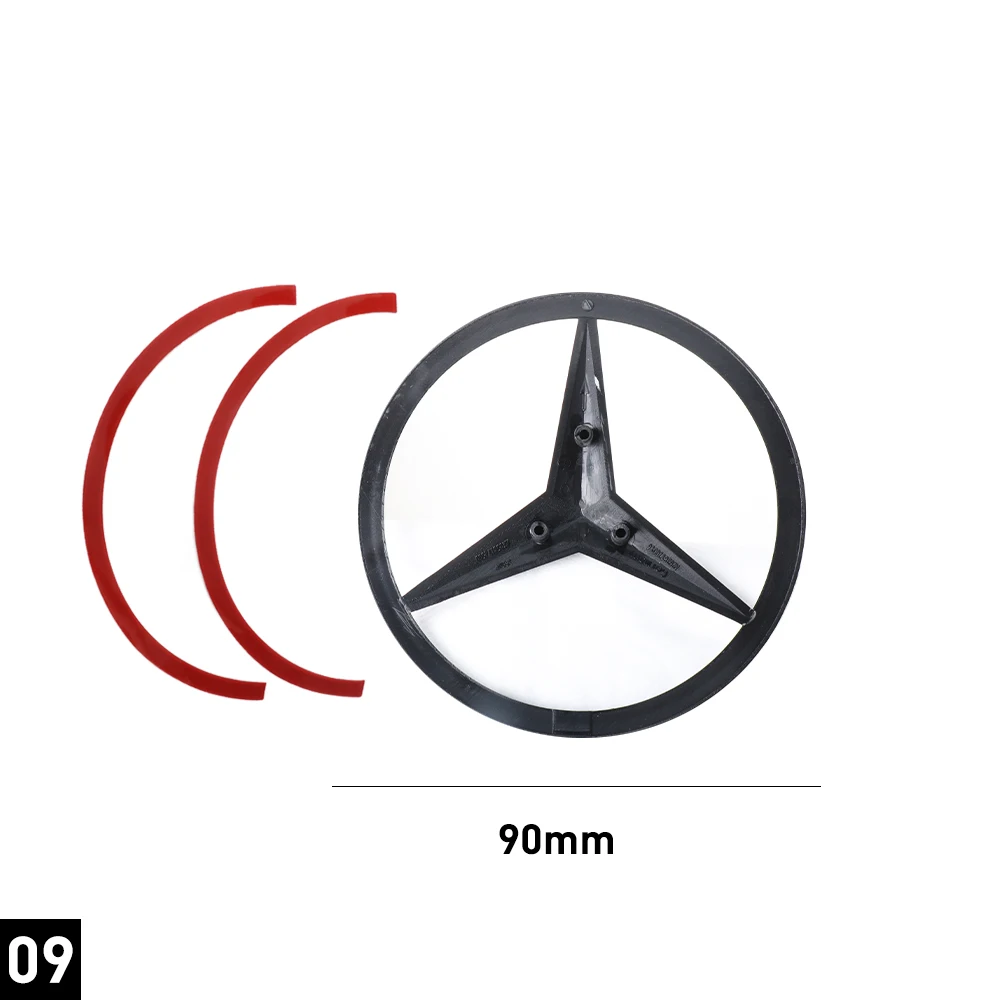 90mm ABS Tail Star Emblems Black Rear Trunk Star Logo Stickers Badges For Benz GLC250 GLC300 GLC350e GLC43 AMG X253 A2538170016