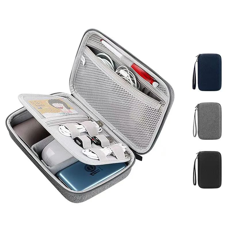 

Large Capacity Travel Electronics Accessories Organizer Tablet Hard Disk Cable Portable Storage Bag EVA Duricrust Airbag