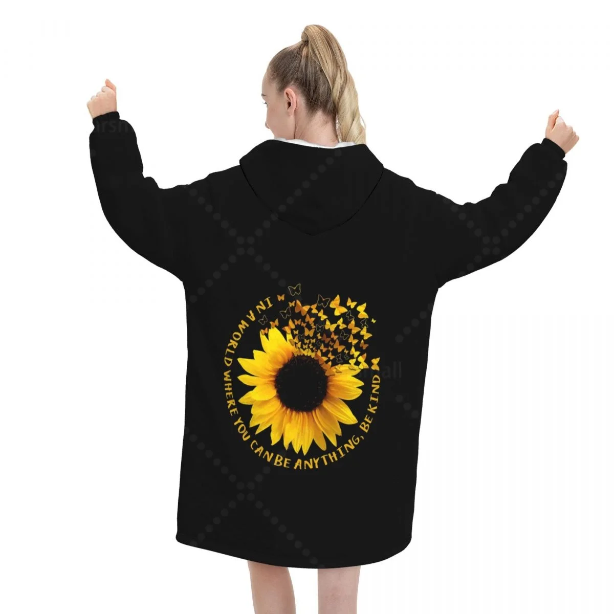 عباد الشمس يمكن ارتداؤها الفانيلا بطانية هوديي المتضخم مقنعين بطانية البلوز البلوز الصوف شيربا البطانيات