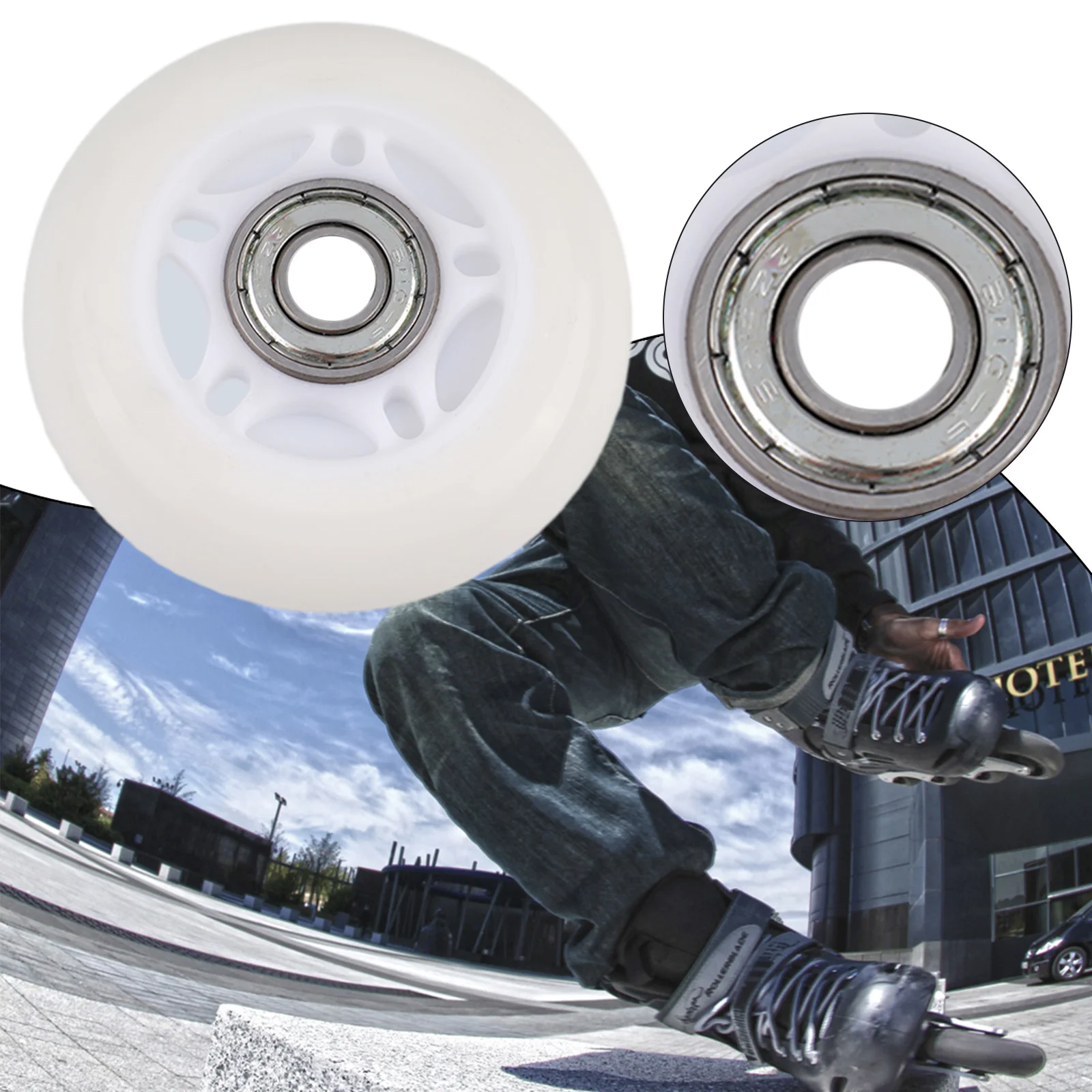 Lager Inline-Skate-Räder Sportartikel weiß/72mm Outdoor-Sport Polyurethan pu langlebig hohe Qualität