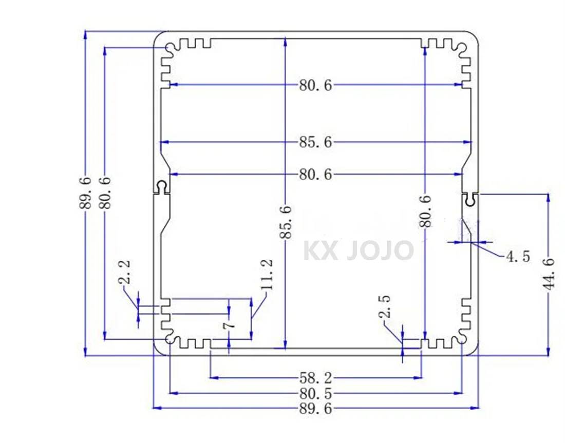 Imagem -03 - Gabinete de Alumínio com Caixa Dividida Preto Reto Instrumento Pcb Eletrônico Fonte de Alimentação Faça Você Mesmo Link Especial Prata 90x90x200 mm 1pc