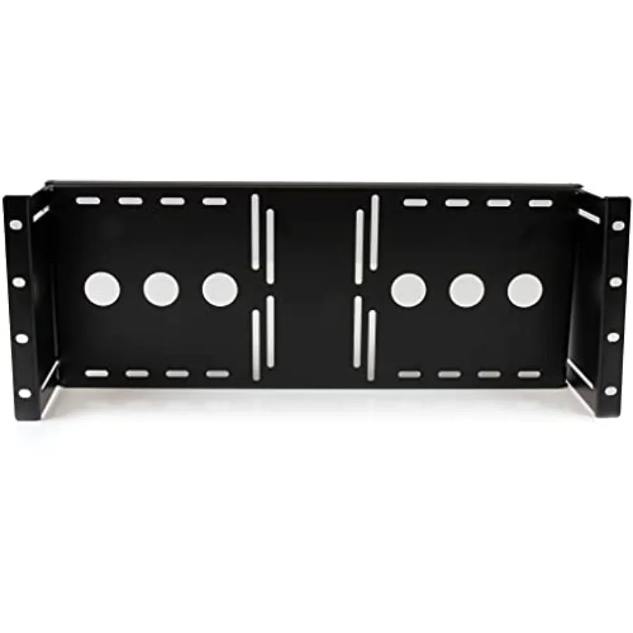 4U Universal VESA LCD Monitor Mounting Bracket for 19-inch Rack or Cabinet TAA Compliant Cold-Pressed Steel Black Supports 1032