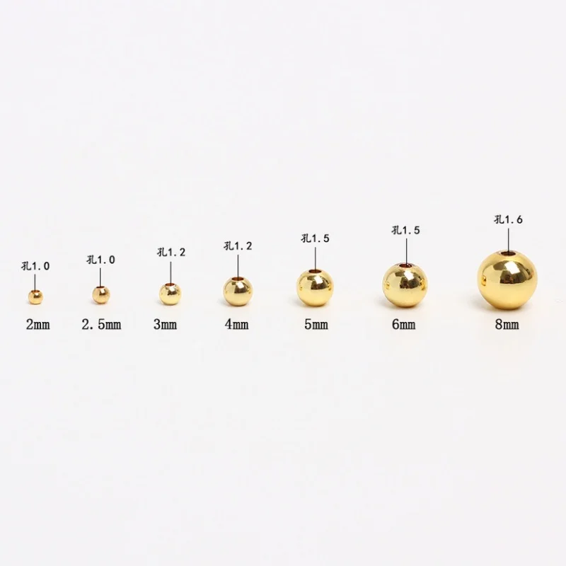 100 pcs 18k Gold Plated Sand gold Spacer Beads Bracelet Necklace  DIY Jewelry Making Accessories 2.5 3 4 5 6mm
