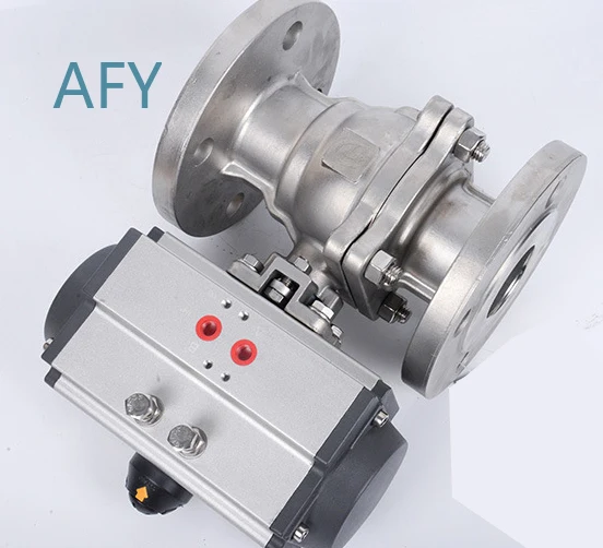 Dn25 or 6 inch stainless steel flanged 2 piece ball valve with pneumatic actuator for industrial automation for pipeline