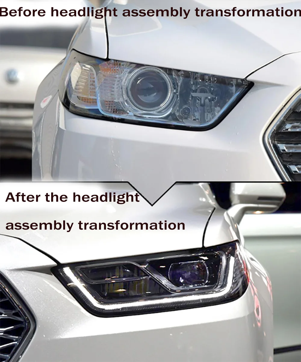 Suitable for Ford Taurus modified high-profile full LED lens headlight assembly daytime running light streamer turn signal