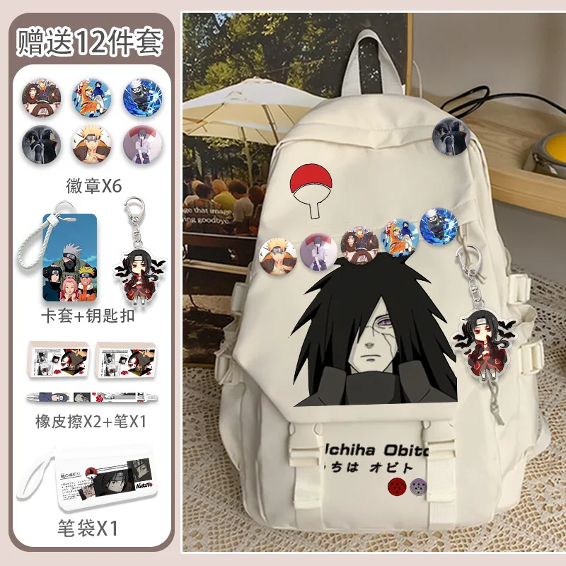 Naruto New Cartoon Student Schoolbag Large Capacity Casual and Lightweight Stain Resistant Waterproof Cute Backpack