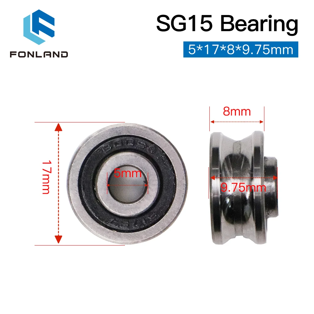 

Fonland 5 Pcs Bearings SG10 15 20 25 Groove Ball Bearings Parts Replacement for CO2 Laser Engraving Cutting Machine