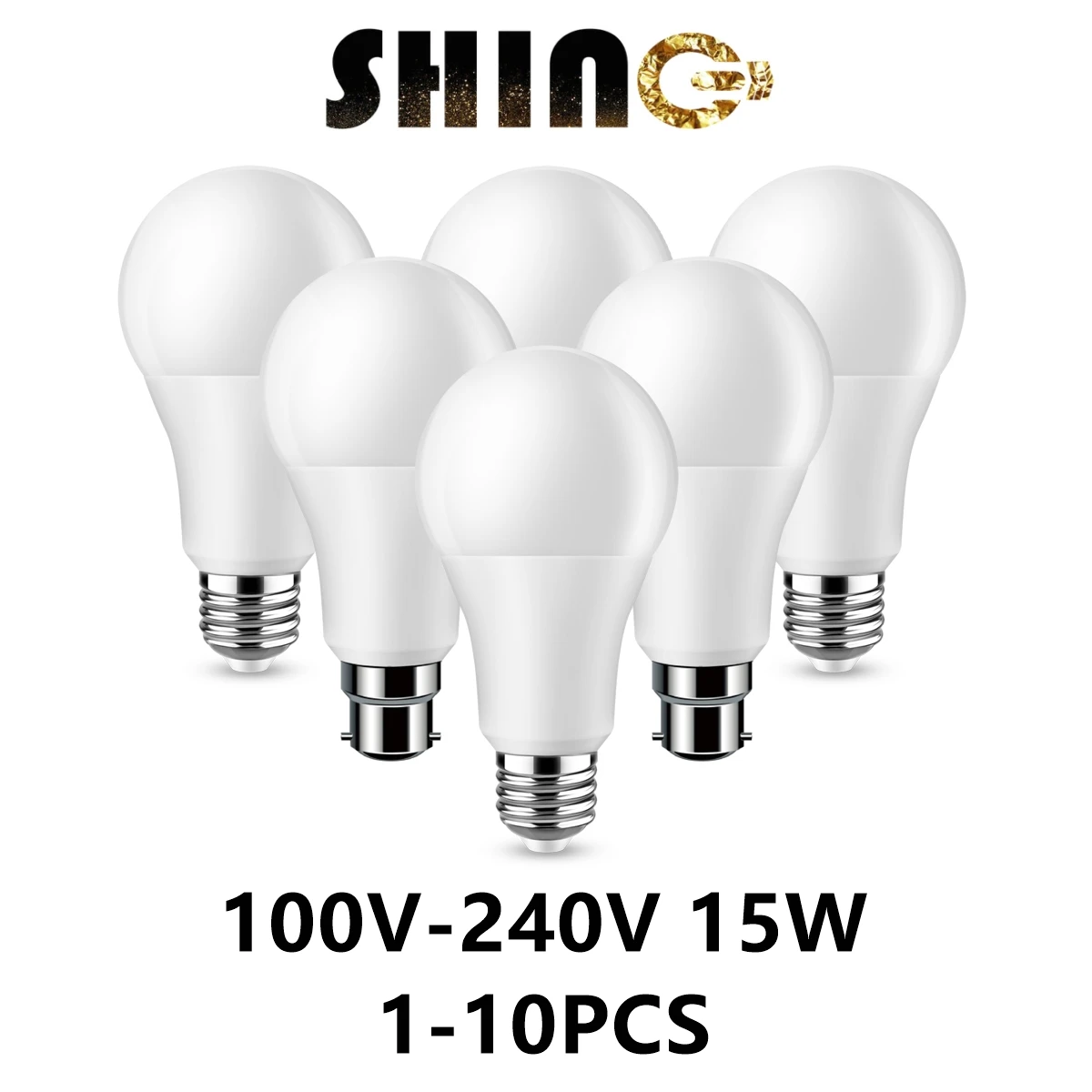 

LED high power bulb A60 120V 220V E27 B22 15W 100LM/W 3000K/4000K/6000K super bright warm white light for mall home lighting