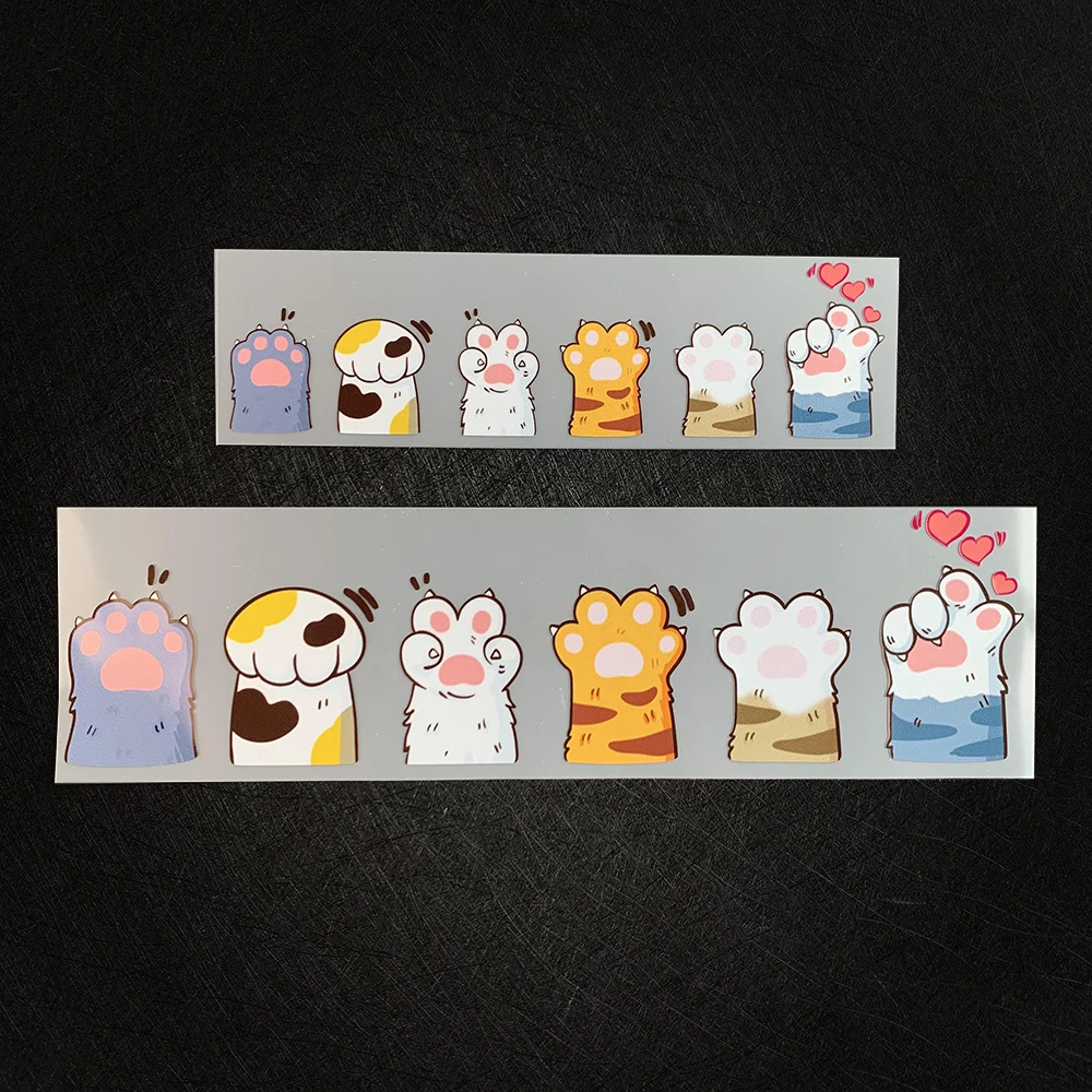 1set Cute Kitten Paw Vinyl Sticker Waterproof Decal for Motorcycle Helmet Car Fuel Tank Windshield