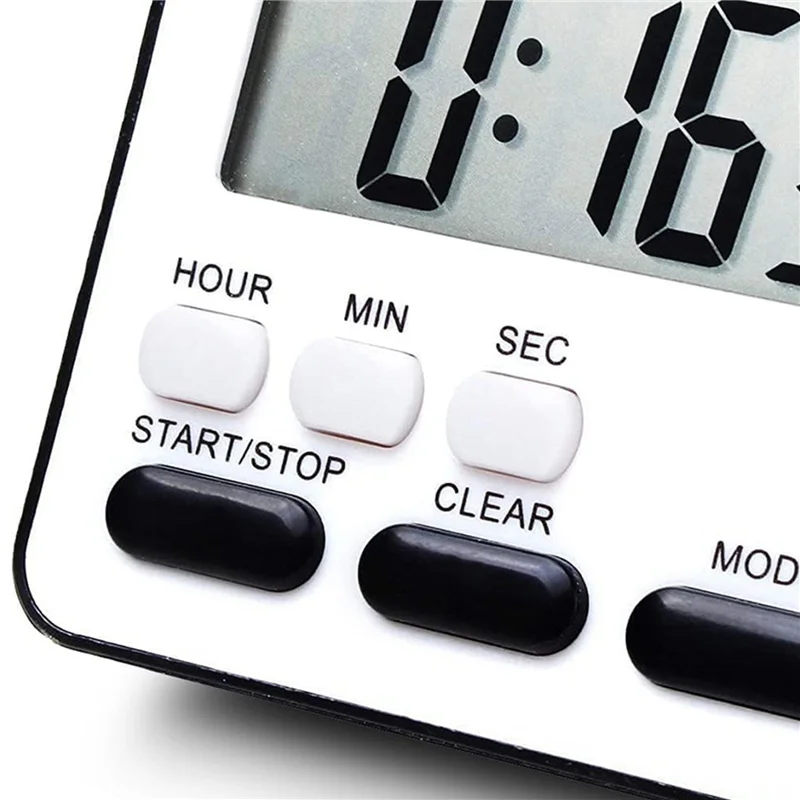 2X Timer Dapur Hitung Mundur Hitung Naik, Jam Alarm Multifungsi, Jam Meja, Hitam