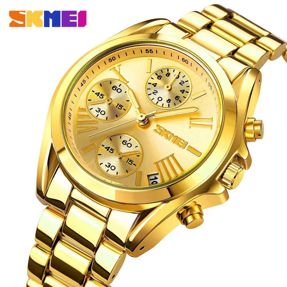 SKMEI 2023 New Fashion Women Watches Luxury Ladies Creative Steel Quartz Women's Bracelet Watches Waterproof Chronograph