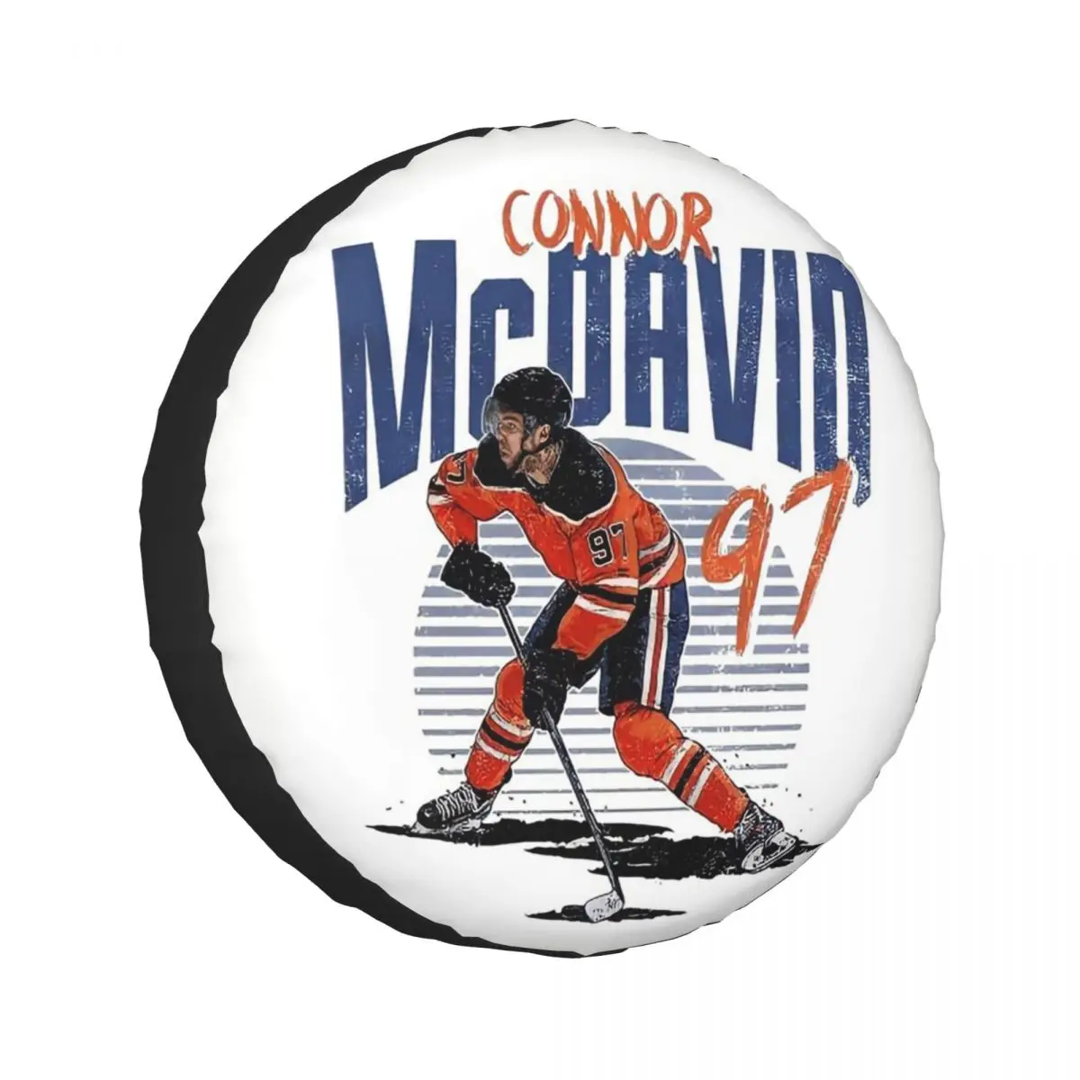 

Чехол для запасного колеса Connor McDavid 97 для вентиляторов Edmonton Oilers для автомобильного прицепа 4x4, защитные чехлы для колес 14 дюймов, 15 дюймов, 16 дюймов, 17 дюймов