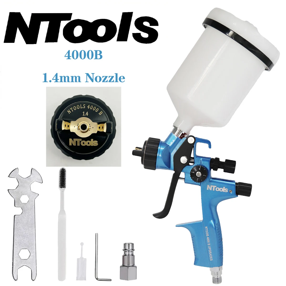 NTOOLS 4000B 1.3 caliber and 1.4 caliber can be selected Spray Gun  Car Paint Gun Varnish Paint Sprayer HVLP 4000B Air Spray Gun