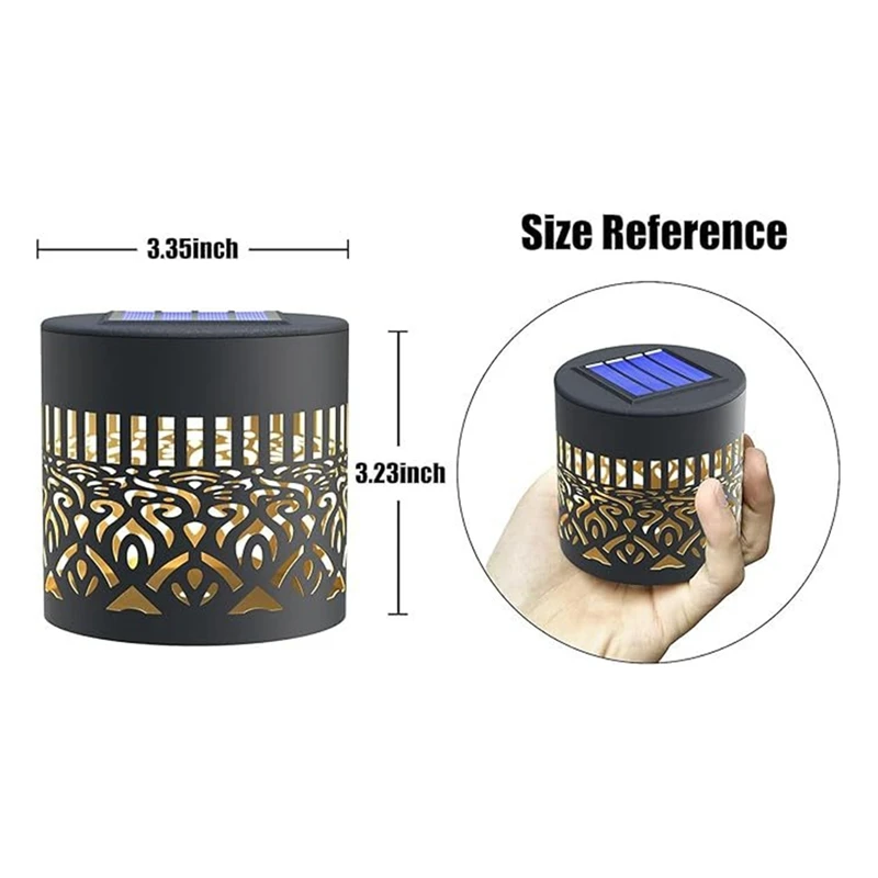 DT16 Solar Mandala Wall Lights 4Pcs, Outdoor Waterproof Sensor Projection Light for Garden Lawn Porch, Iron, Auto Charge,
