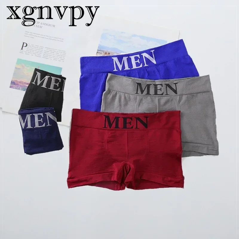 xgnvpy Men\'s Panties Letter Printing Underwear Boxershorts Men Soft Boxer Shorts 2022 Breathable Male Elastic Underpants