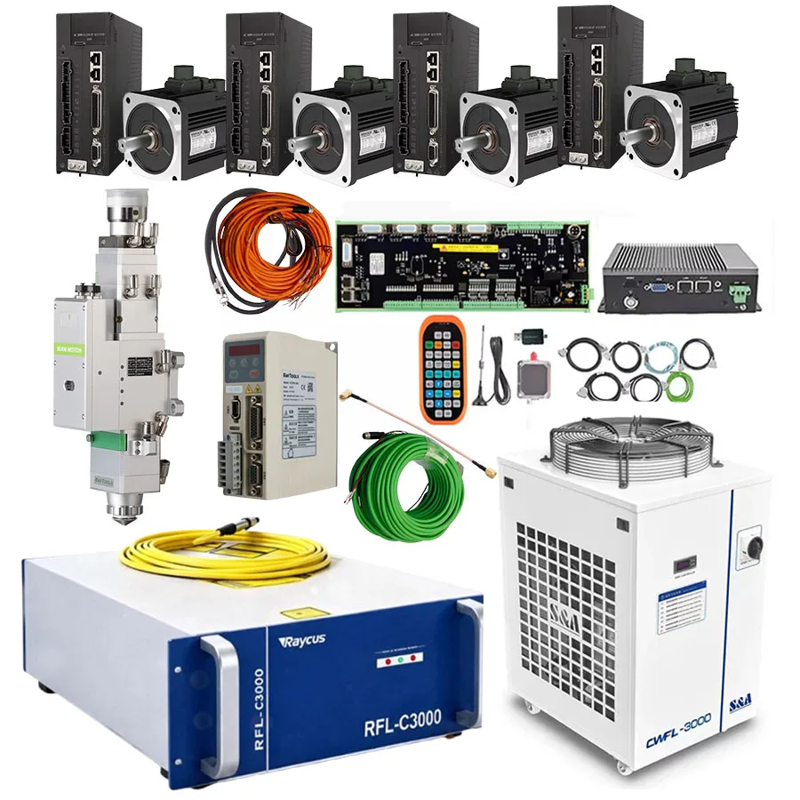 Raycus laser 1500W RFL-C020 2000W RFL-C025 3000W RFL-C3000S laser system XC3000S laser cutting head BM110 Huichuan servo 850W