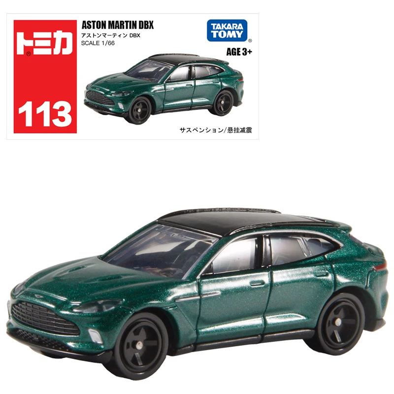 Takara Tomy Tomica No.113 Aston Martin DBX Green Car Veicolo a motore in lega Pressofuso in metallo Modello Bambini Regalo di Natale Giocattoli per ragazzi
