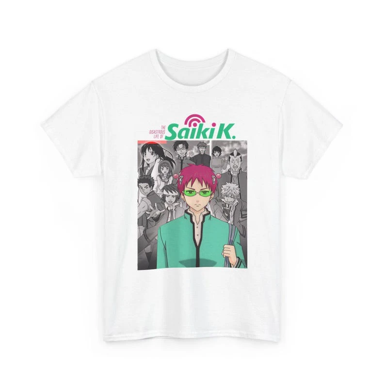 Hot Sale Anime The Disastrous Life of Saiki K Cast Group Print T-shirt Unisex Fashion Trendy Streetwear Oversized Casual Tshirt