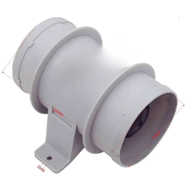Universal 3/4 Inch 12V DC Round Straight Tube Blower Fan Portable Exhaust Fan for Yacht RV Marine Hardware Accessories