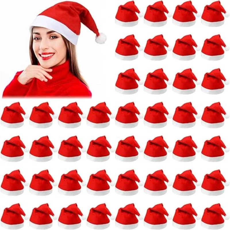 Rote Weihnachtsmann-Weihnachtsmütze für Erwachsene und Kinder, Weihnachtsfeier, Urlaub, Kostümzubehör, Neujahr, festliche Feier