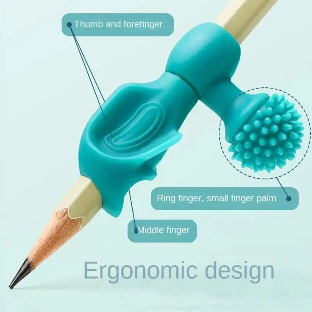 4 pcs Writing Posture Silicone Orthosis Writing AIDS Handwriting Learning Practice Pen Holder Pens Holding Durable