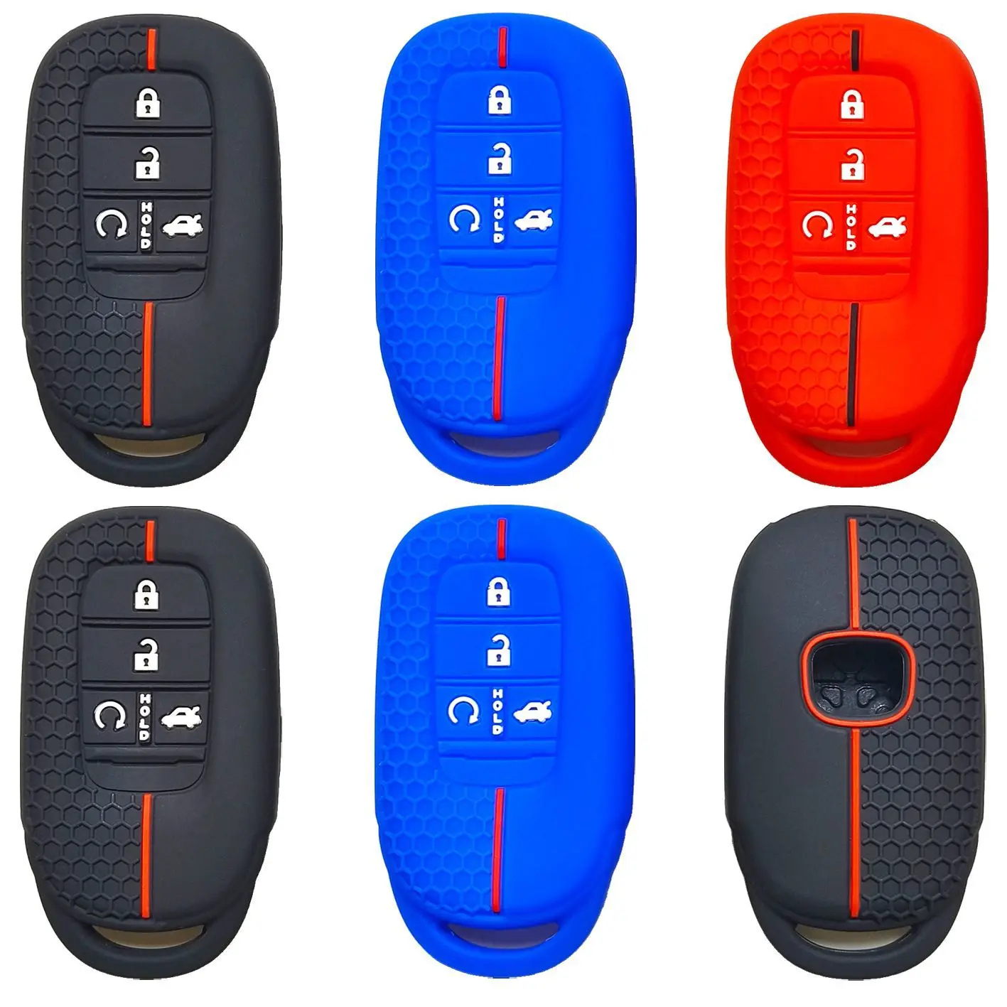 For Honda 10th generation Accord XRV Crown Road CRV Civic remote control 4-button silicone car key cover honeycomb pattern
