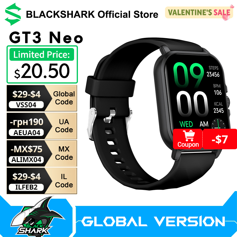  New Blackshark GT3 NEO Smart Watch 2.01'' TFT Display 7 Days Battery Life 100+ Sport Modes AI Voice Assistant men's watch 