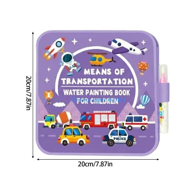 Livre coloriage à l'eau magique réutilisable 090B, jeu d'art éducatif pour enfants, livre dessin, jouet