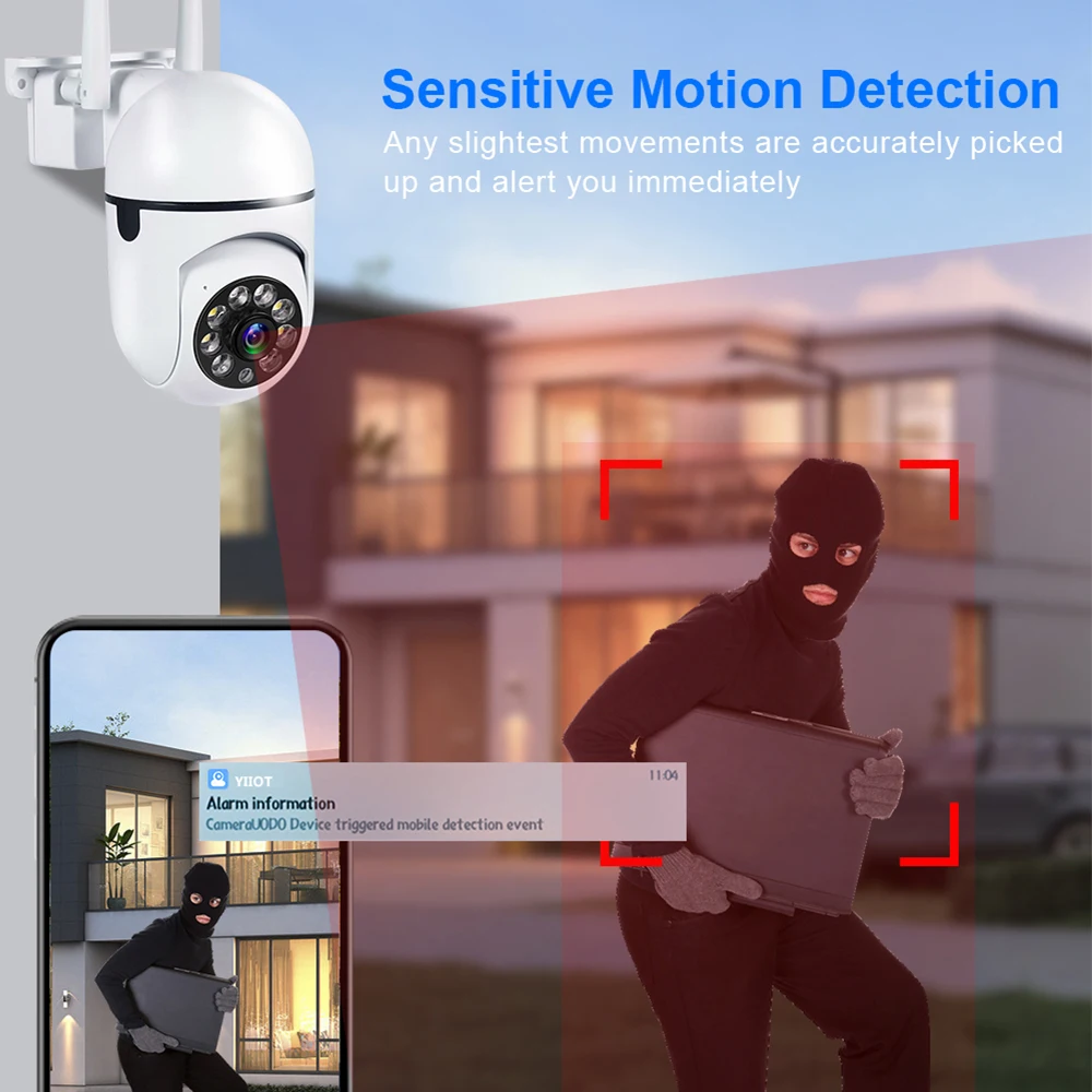 IP 5MP Camera Wifi Surveillance Security 2.4G 5G Monitor HD Protection Home Smart Tracking Night Vision Dust-Proof Two Way Audio