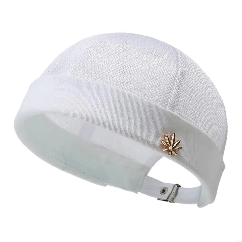 Light Brimless Mesh Hat with Adjustable Back Strap, Summer Docker Cap for Casual Daily Styling and Travel Days
