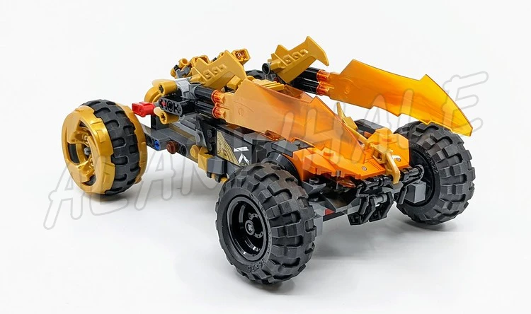 384pcs Shinobi Crystallized Cole's Dragon Cruiser Car Golden Dragon Vehicle 60014 Building Blocks Toys Compatible With Model