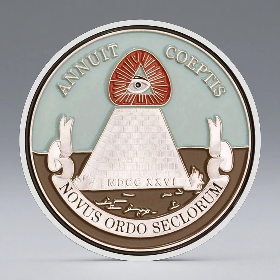 Moneda Conmemorativa Plateada de los Francmasones, NOVUS ORDO SECLORUM Annuit Coeptis, Moneda de Recuerdo, Regalo