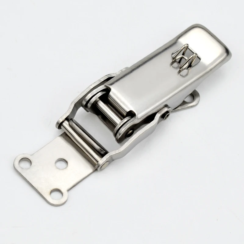 Stainless Steel Buckle Snap Hasp Cabinet Luggage Closure Spring Loaded Toggle Tie DIY Metal Buckles Lock Fasteners Tools