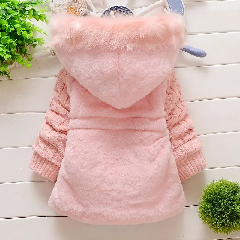 Baby Coats Plush Jacket Thicken Warm Winter Jackets Girls Sweater Coat Fashion Infant Hooded Toddler Outwear