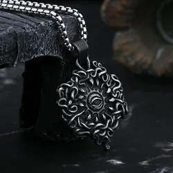 Retro 2024 New Fashion 316L Stainless Steel The Eye Of God Pendant Necklace For Man Women Boyfriend Gift